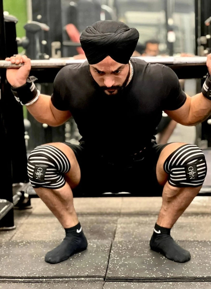 knee sleeves powerlifting India - NBD Knee Wraps side angle view