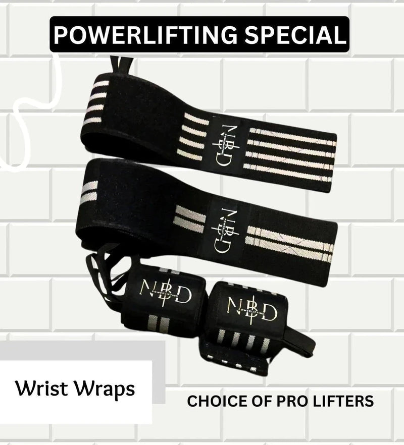 13mm powerlifting belt for sale - NBD NBD Wrist wraps 'Powerlifting Special' 1 Meter side angle view