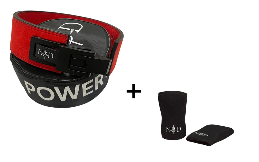 13mm powerlifting belt for sale - NBD NBD Crimson Premium Lever Belt detail close-up