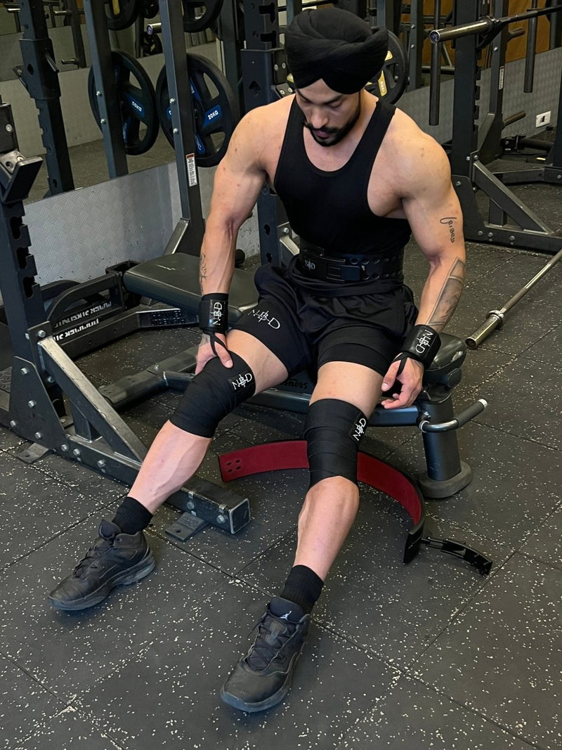 NBD NBD Knee Wraps ‘Heavy Duty’ lifestyle action shot - knee sleeves powerlifting India