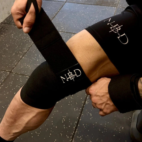 NBD Knee Wraps ‘Heavy Duty’ side angle view