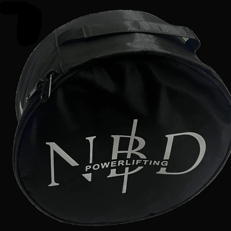 NBD Powerlifting Round Bag back view - premium gym round bag for powerlifting equipment and accessories
