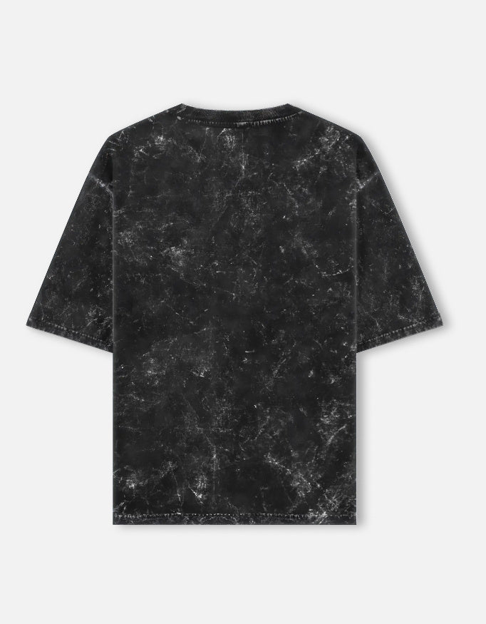 NBD Performance Acid Washed Oversized Tee Black Back View