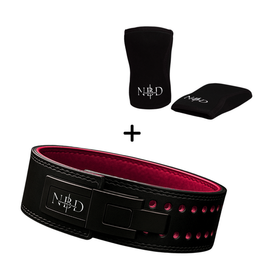 NBD 13mm Premium Leather Powerlifting Belt + 7mm Knee Sleeves – Ultimate Lifting Combo