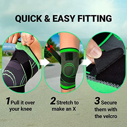 5mm Compression knee sleeves with embracing straps