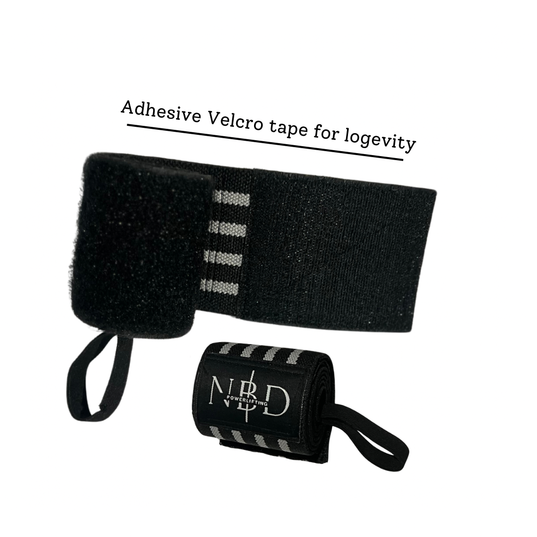Adhesive Velcro Tape for Longevity - NBD Wrist Wraps Powerlifting Special