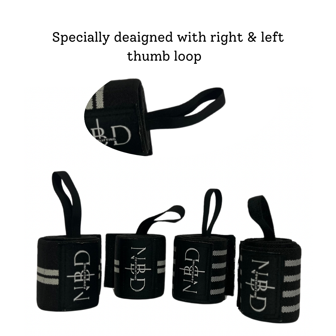 Specially Designed Thumb Loop - NBD Wrist Wraps for Left and Right