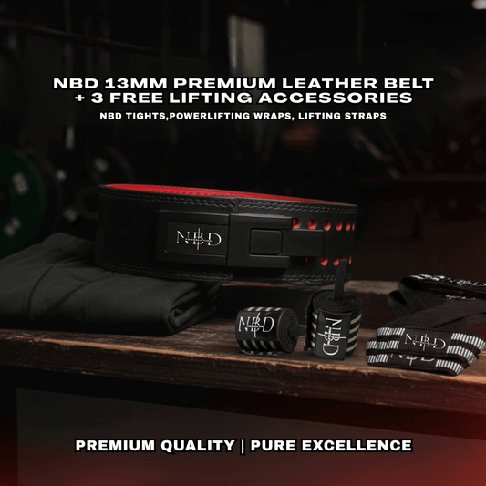 NBD 13mm Premium Leather Belt (Tights,Powerlifting Wraps & Lifting Straps)