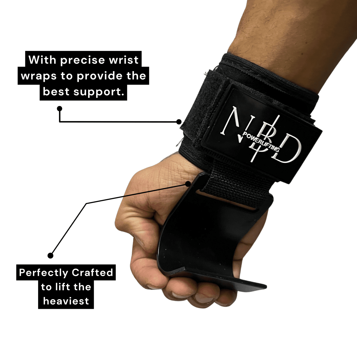 NBD Premium Power Hook Grips – Heavy Duty for maximum grip support and lifting stability.

