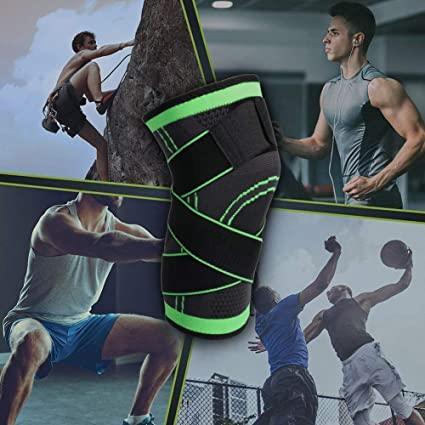 lifting straps India buy - NBD Compression knee sleeves with embracing straps side angle view