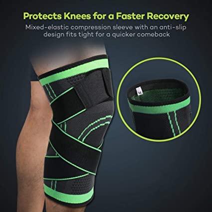 NBD Compression knee sleeves with embracing straps back view - lifting straps India buy