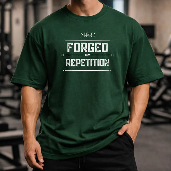 Forged by Repetition - NBD Premium Oversized Tee in Forest Green