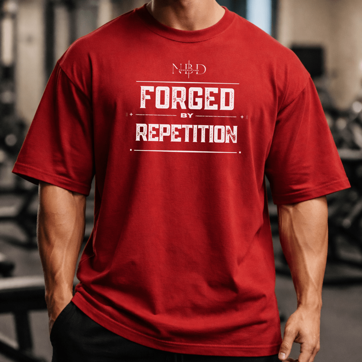 NBD Forged by Repetition - NBD Premium Oversized Tee - premium 13mm weightlifting belt