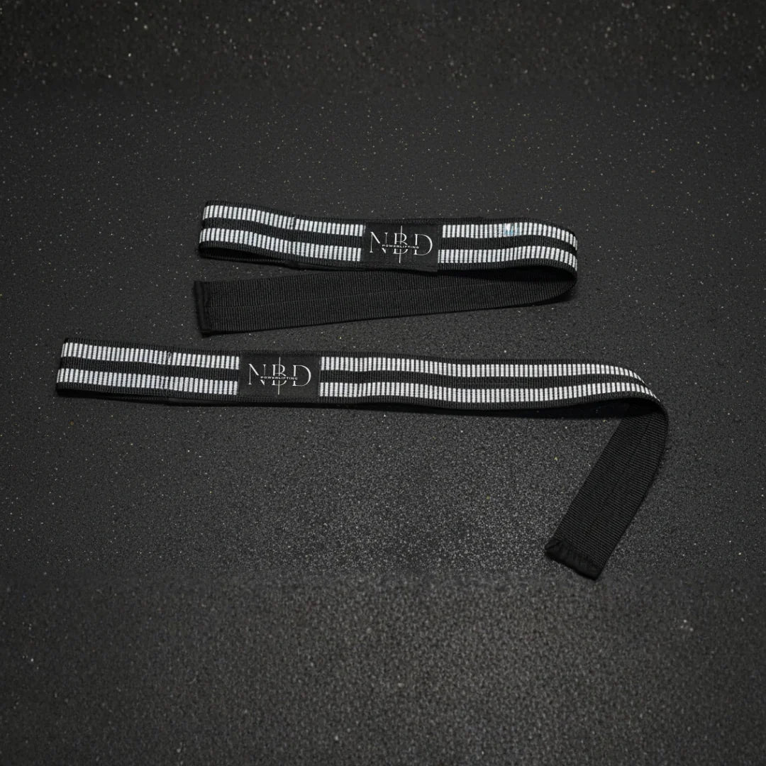 NBD white rubber lifting straps powerlifting deadlift training gym support India premium grip equipment