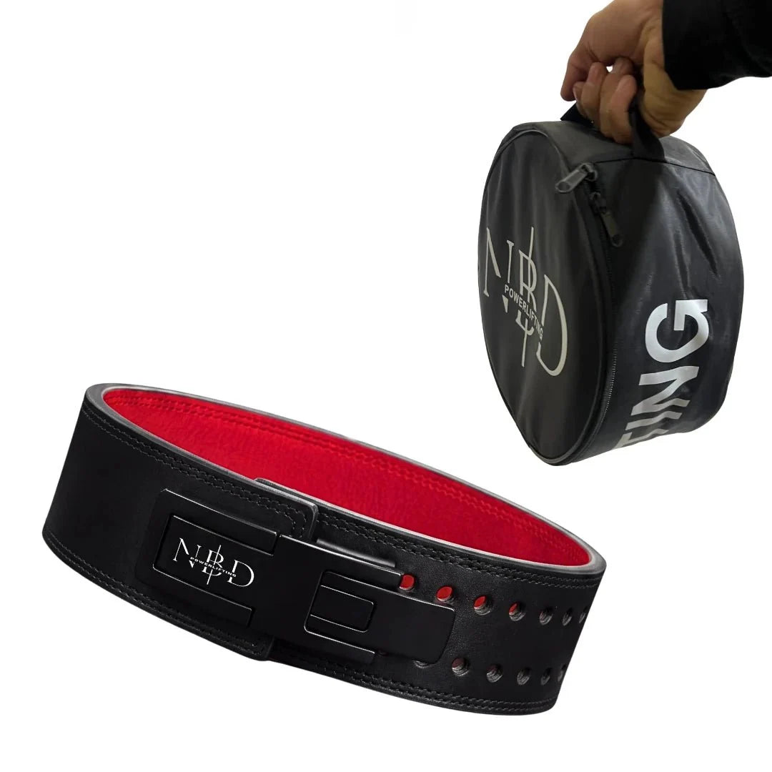 NBD Dual Pro Lever Belt 10mm worn during heavy deadlift training