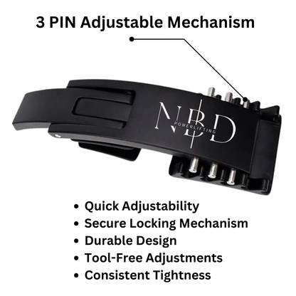 Side View of NBD 13mm Powerlifting Leather Belt

