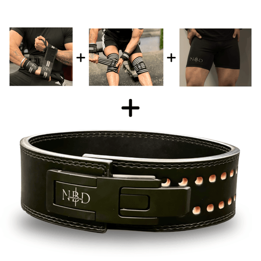  NBD 13mm Premium Leather Powerlifting Belt – Front View
