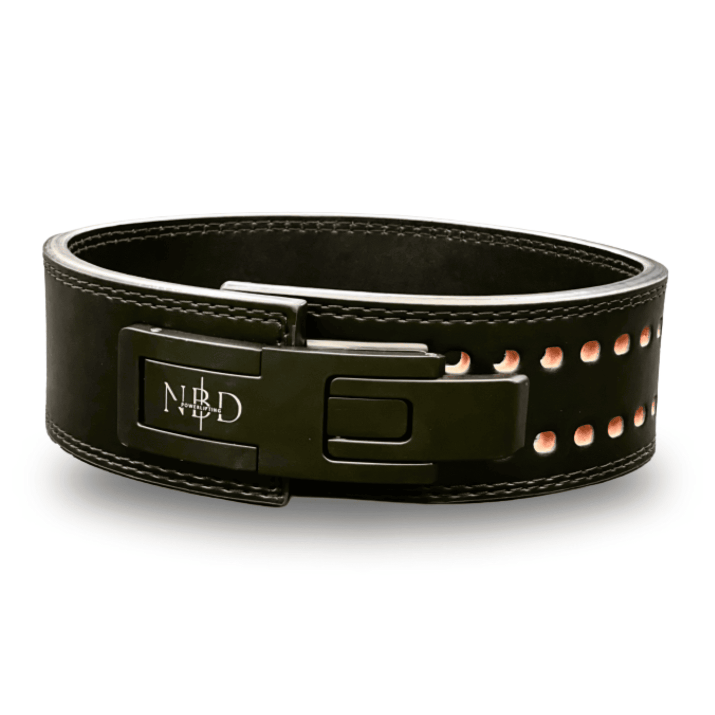NBD 13mm Premium Leather Belt providing maximum support for heavy lifting.