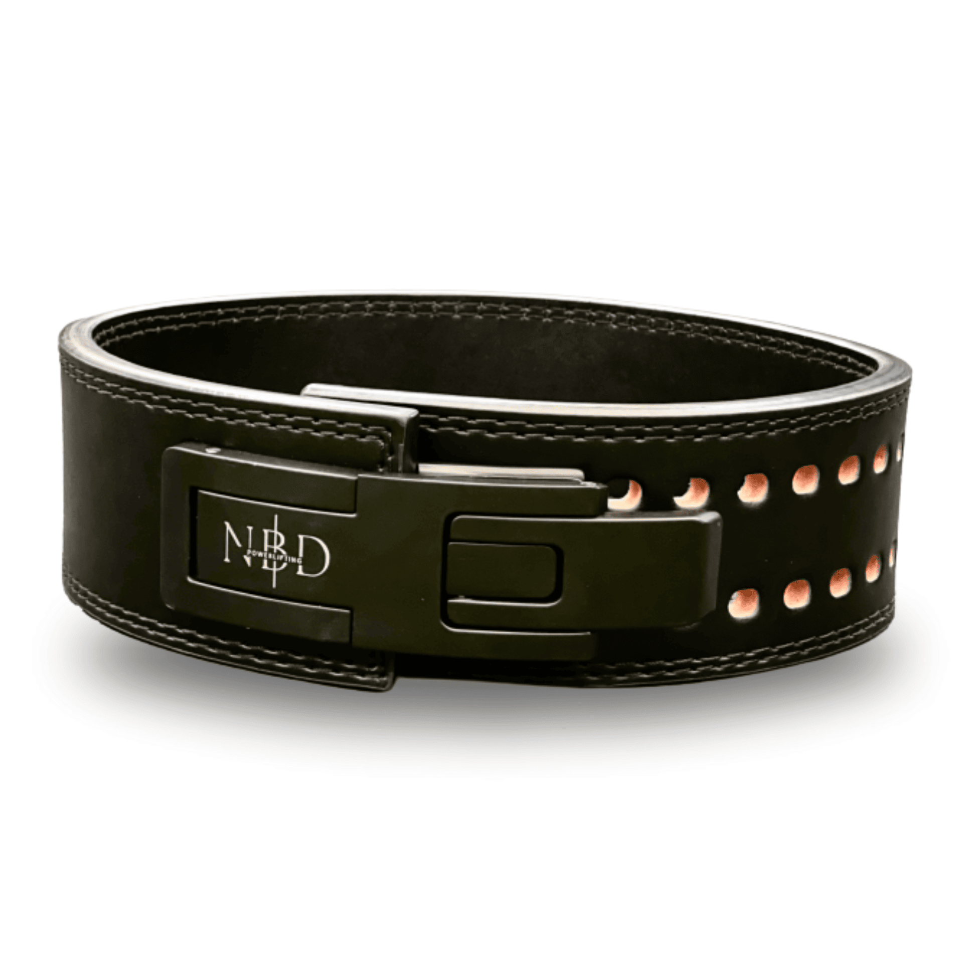 NBD 13mm Premium Leather Belt providing maximum support for heavy lifting.