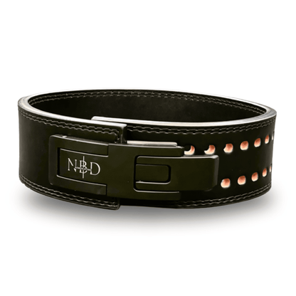 NBD 13mm Premium Leather Belt providing maximum support for heavy lifting.