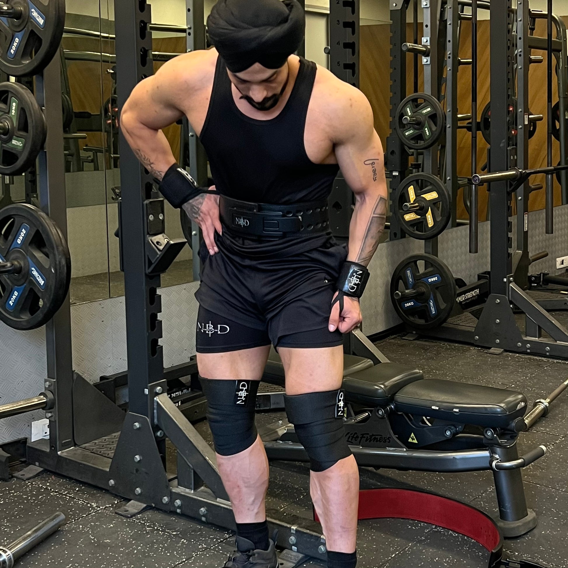 NBD 24-Inch Wrist Wraps for additional wrist stability in strength training.

