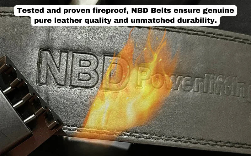 NBD NBD 3PIN Adjustable Mechanism Lever Premium Leather Lever Belt + FREE Powerlifting Special 'Wrist Wraps' worth 1200₹ back