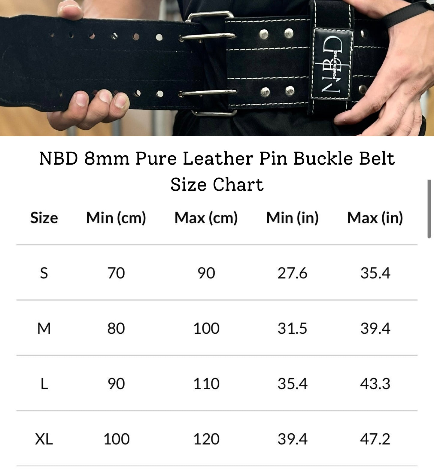 NBD 8mm Leather Pin Buckle Belt – Heavy-Duty Lifting Support Side View