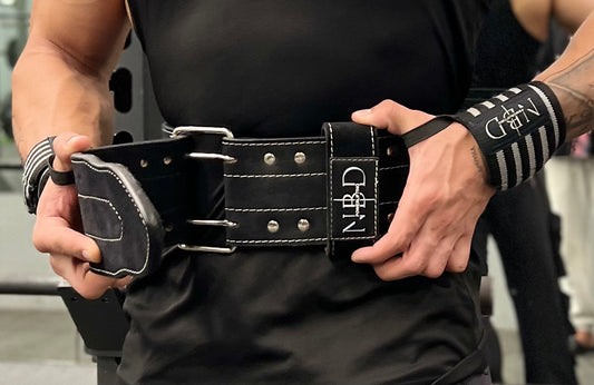 NBD 8mm Leather Pin Buckle Belt – Premium Weightlifting Belt Front View