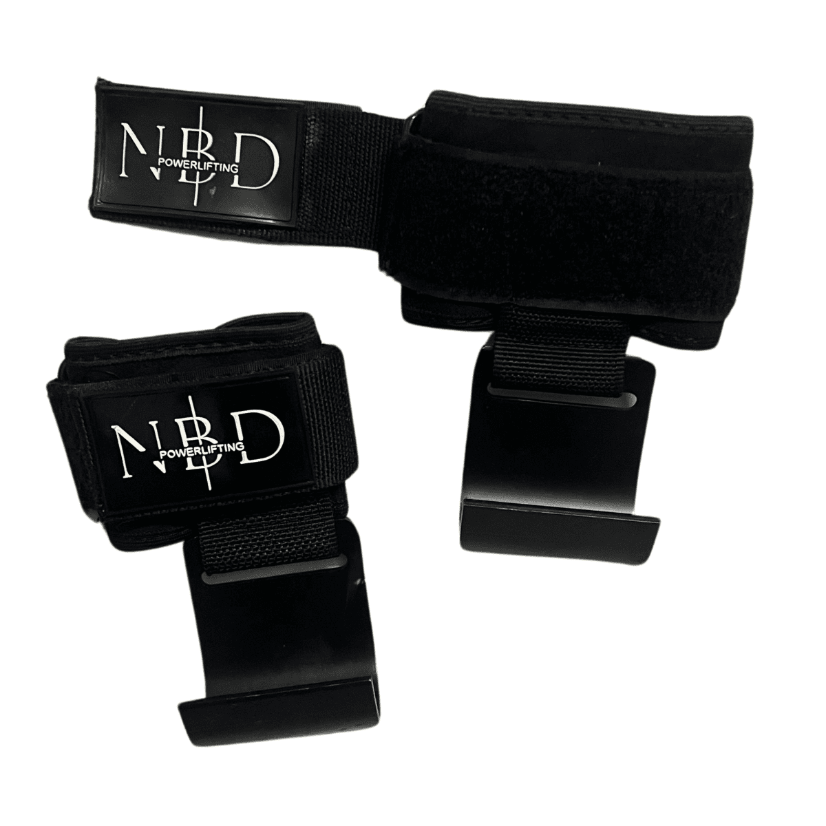 NBD Power Hook Grips designed for improved grip and reduced arm fatigue in heavy lifting.


