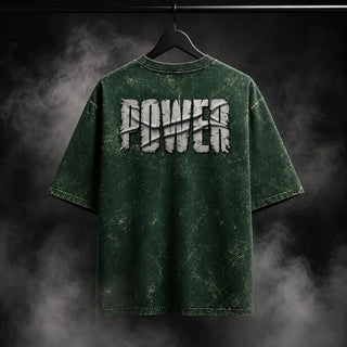 NBD POWER — Brutal Oversized Acid Wash Tee — Bottle Green colourway product video thumbnail