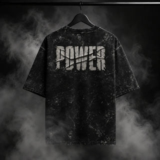 NBD POWER — Brutal Oversized Acid Wash Tee — Black colourway product video thumbnail
