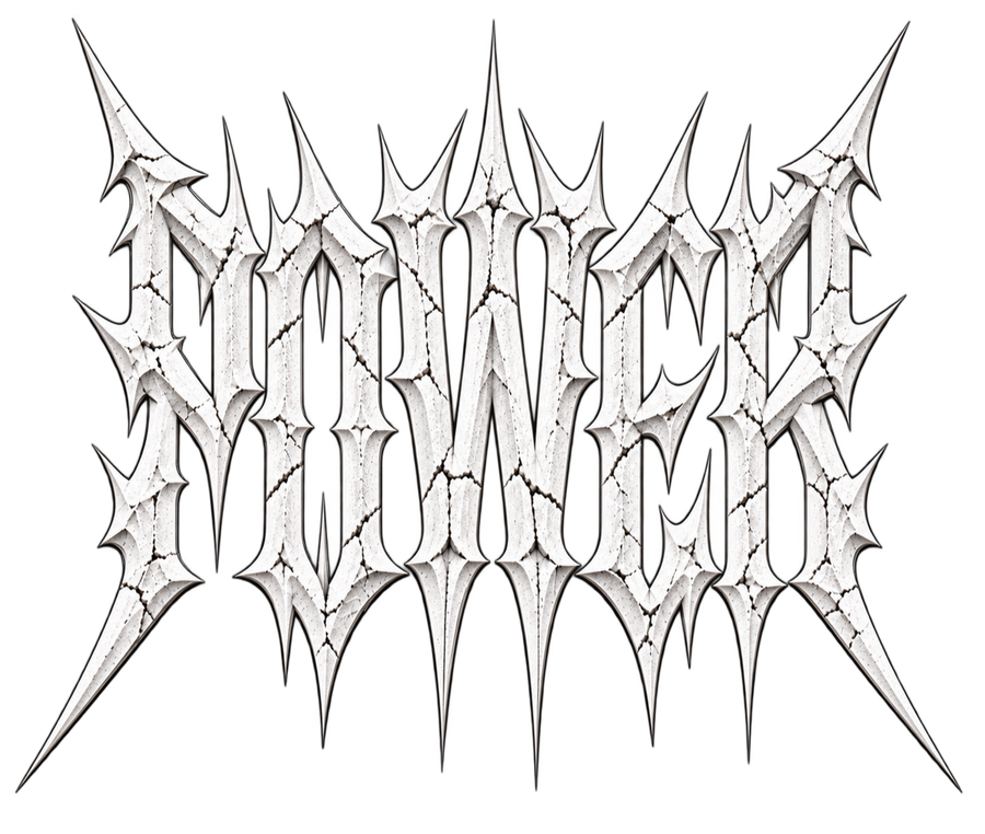 POWER artwork — the spiked white lettering printed on the NBD hoodie