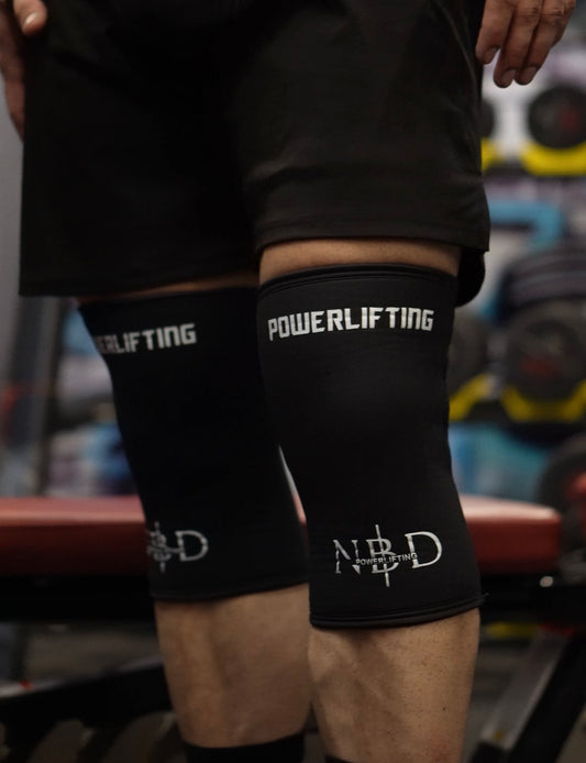 NBD PRO 7mm Knee Sleeves – Front View for Maximum Knee Support in Powerlifting

