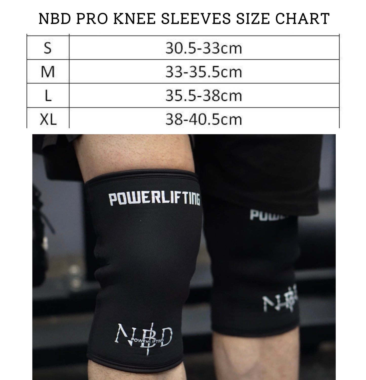 NBD PRO 7mm Knee Sleeves – Side View Showing Durable 7mm Neoprene Construction

