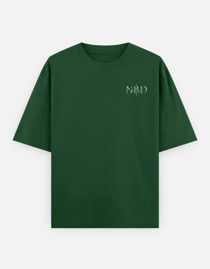 NBD Next Stop The Top oversized tee in bottle green - front view, 240 GSM heavyweight cotton