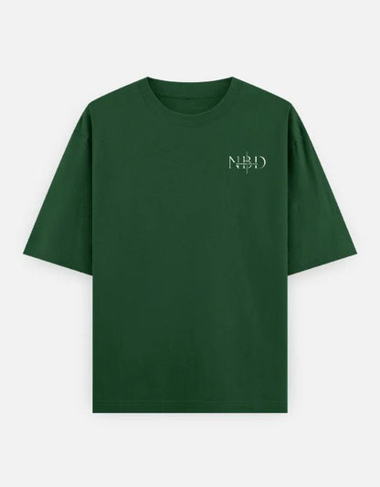 NBD Next Stop The Top oversized tee in bottle green - front view, 240 GSM heavyweight cotton