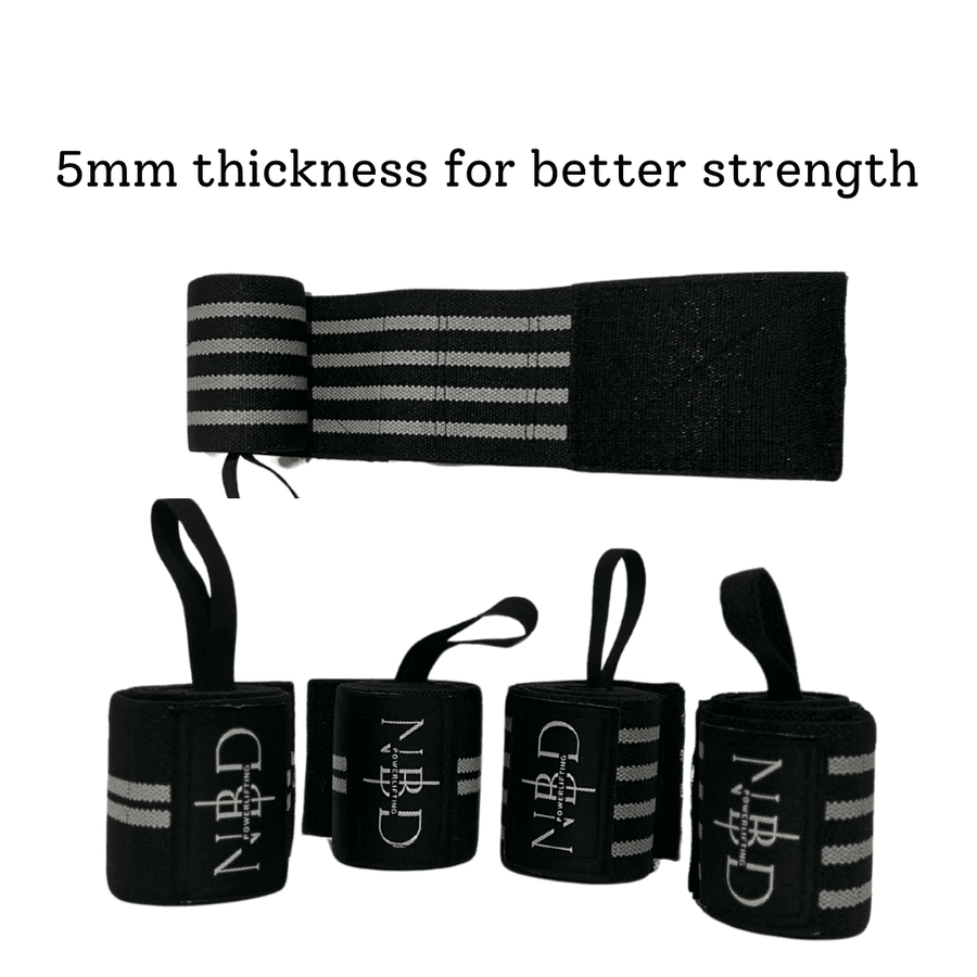 NBD Powerlifting Combo 50% OFF - NBD Elbow Wraps + Powerlifting Special 'Wrist Wraps' back view - 13mm powerlifting belt for 