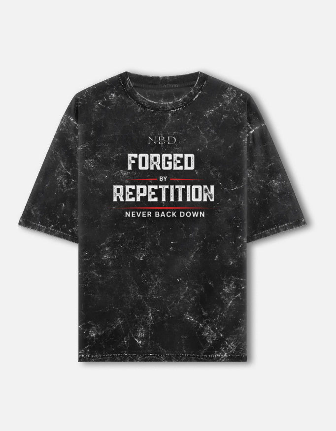 NBD Performance Acid Washed Oversized Tee Black Front View