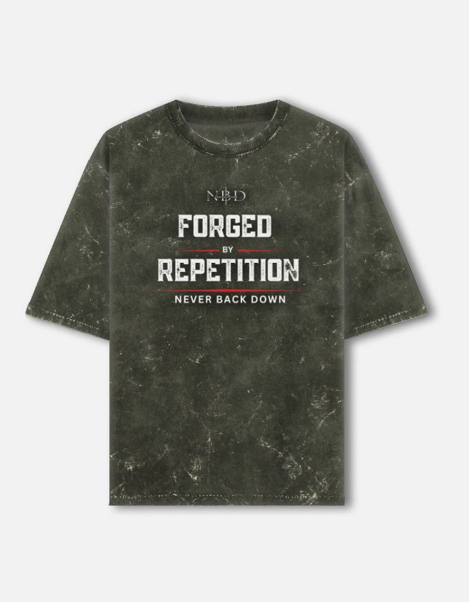 NBD Performance Acid Washed Oversized Tee Olive Green Front View
