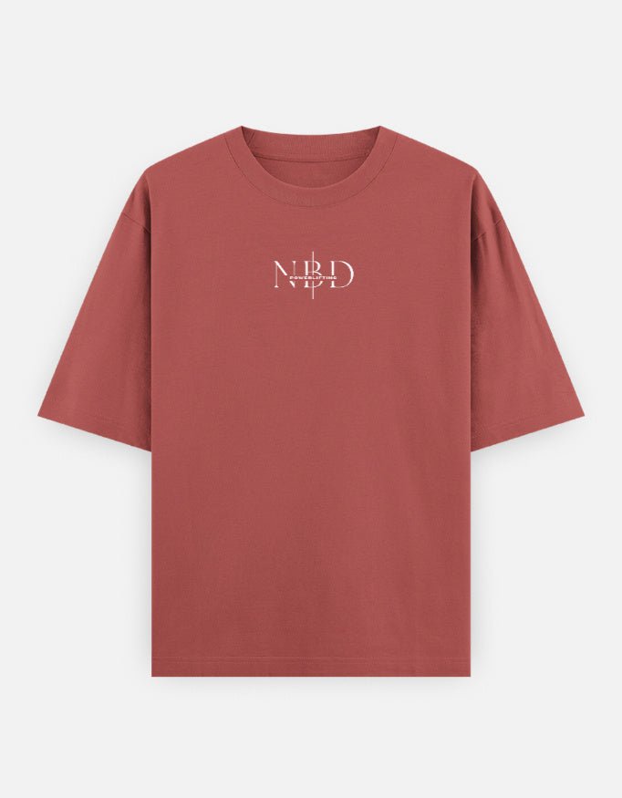 NBD Unisex Oversized Classic T-Shirt in dusty rose, front view with centre-chest NBD logo
