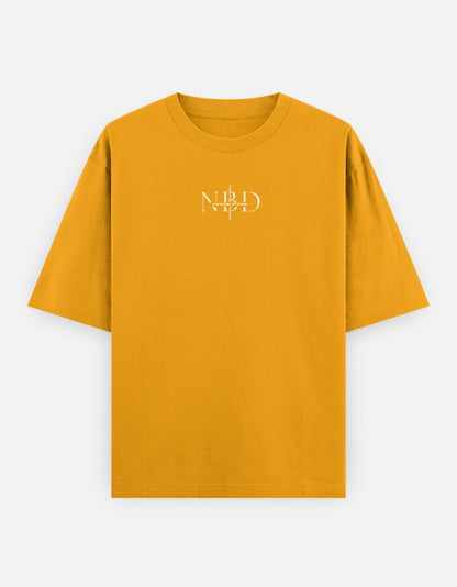 NBD Unisex Oversized Classic T-Shirt in mustard yellow, front view with centre-chest NBD logo