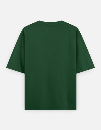 NBD Unisex Oversized Classic T-Shirt in bottle green, back view showing the oversized drop-shoulder cut