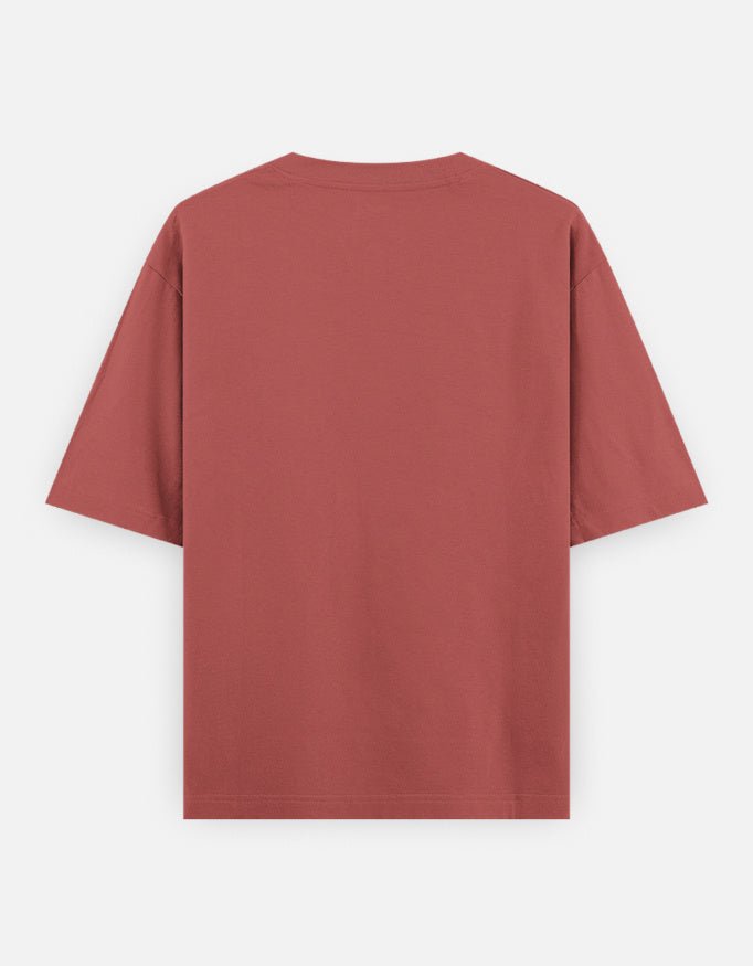 NBD Unisex Oversized Classic T-Shirt in dusty rose, back view showing the oversized drop-shoulder cut