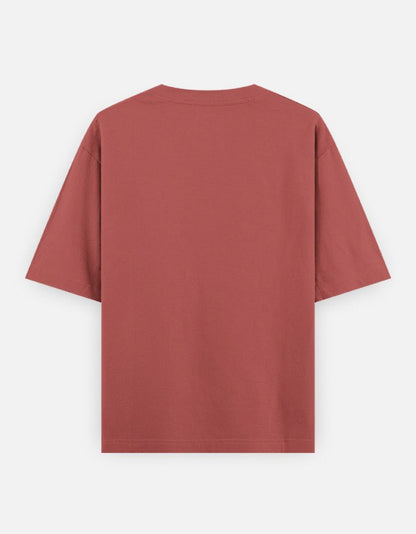 NBD Unisex Oversized Classic T-Shirt in dusty rose, back view showing the oversized drop-shoulder cut
